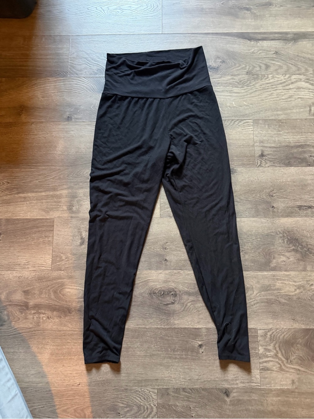 Hatch ultimate before during and after Black Foldover High-Waist Lounge Leggings